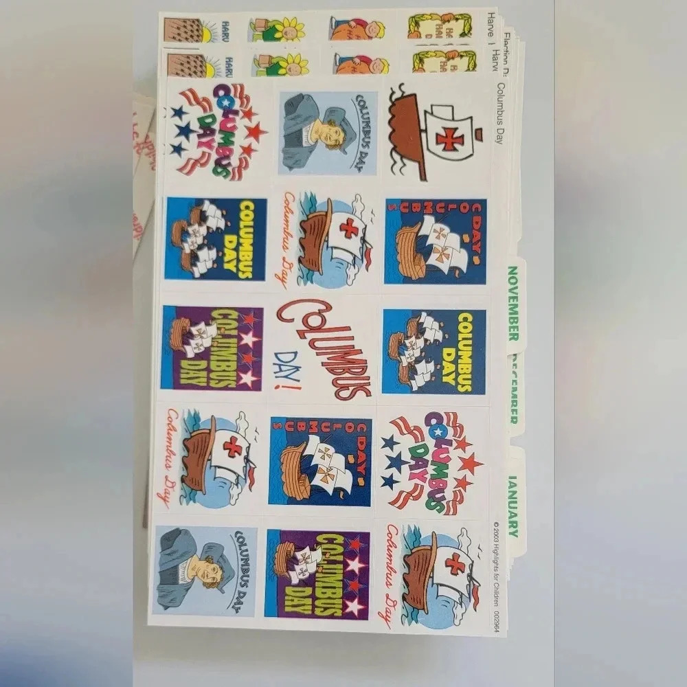 Vintage 1999 Highlights Teacher Holiday Stickers